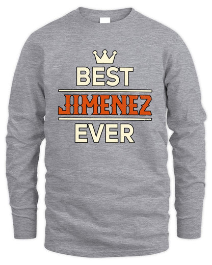Best Your Name With Crown Shirt JIMENEZ M1-59 / Men's Long Sleeved T-Shirt / sport grey
