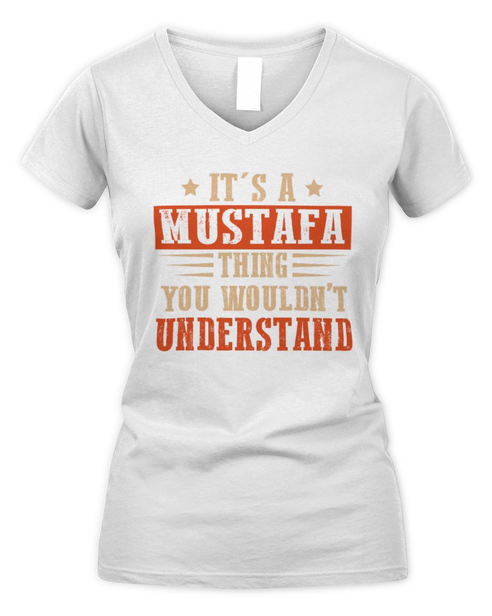 It's a Name Thing Personalized Funny Shirt MUSTAFA M1-51 / Women's V-Neck T-Shirt / white