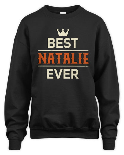 Best Your Name With Crown Shirt NATALIE M1-59 / Unisex Sweatshirt / black