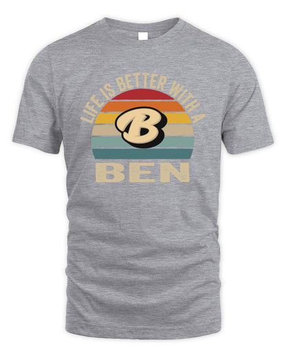 Life Is Better with Name Vintage Sun Shirt BEN M1-50 / Unisex Standard T-Shirt / sport grey