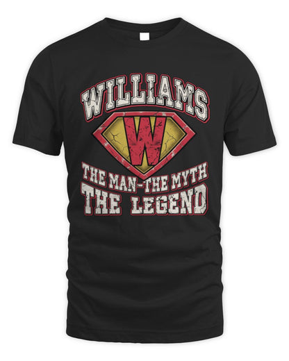 The Man The Myth The Legend Superman Graphic T-Shirt WILLIAMS M1-74 / Unisex Standard T-Shirt / black