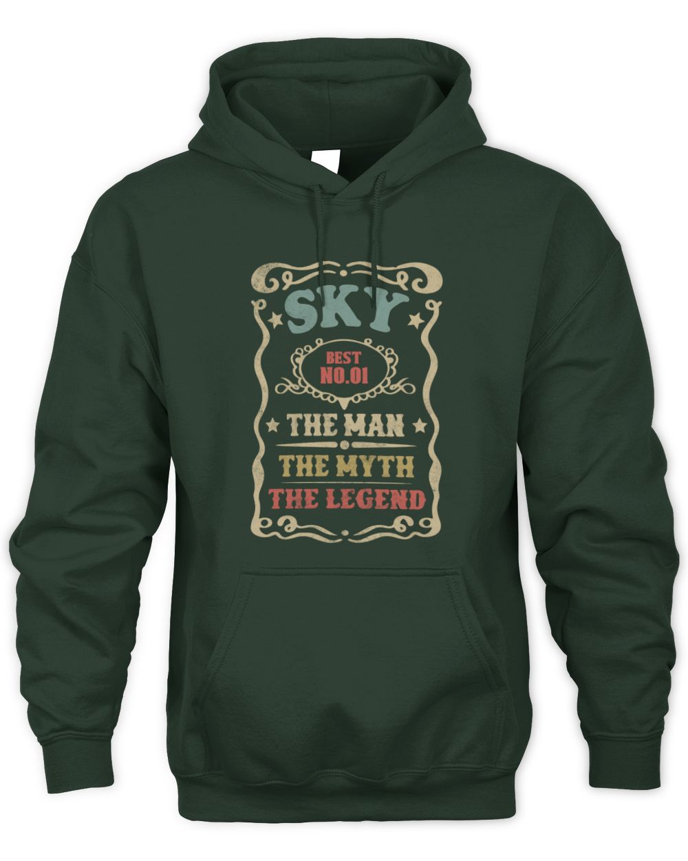 The Man The Myth The Legend Vintage Gold Wine Shirt SKY M1-52 / Unisex Hoodie / forest green