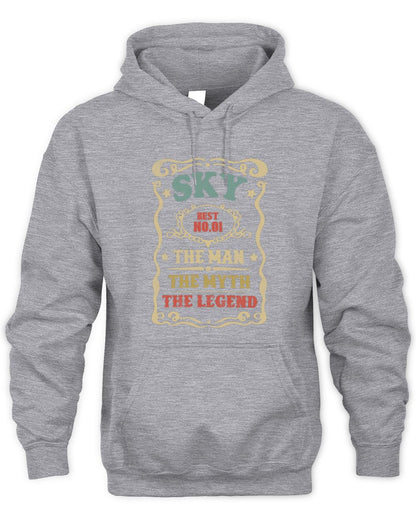 The Man The Myth The Legend Vintage Gold Wine Shirt SKY M1-52 / Unisex Hoodie / sport grey