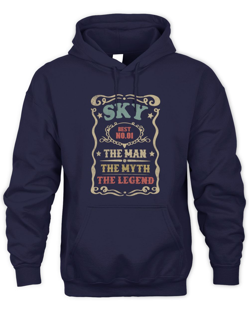 The Man The Myth The Legend Vintage Gold Wine Shirt SKY M1-52 / Unisex Hoodie / navy