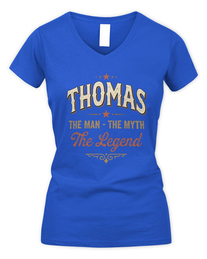 I'm Name I'm Not Rude I Just Have The Balls Funny T-Shirt THOMAS M1-77 / Women's V-Neck T-Shirt / royal