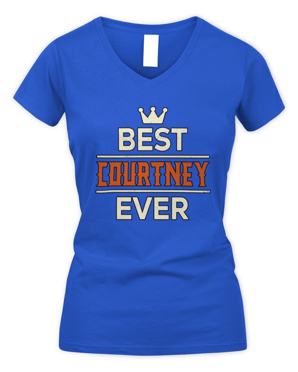 Best Your Name With Crown Shirt COURTNEY M1-59 / Women's V-Neck T-Shirt / royal