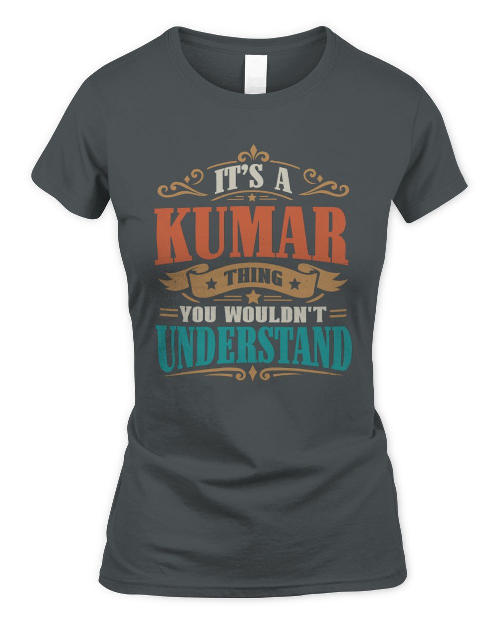 It’s a Name Thing Personalized Retro T-Shirt KUMAR M1-47 / Women's Standard T-Shirt / charcoal