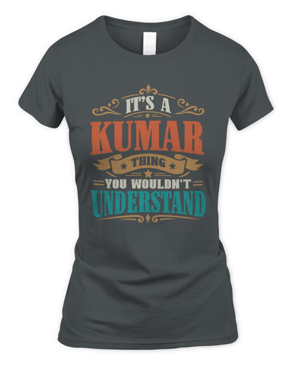It’s a Name Thing Personalized Retro T-Shirt KUMAR M1-47 / Women's Standard T-Shirt / charcoal