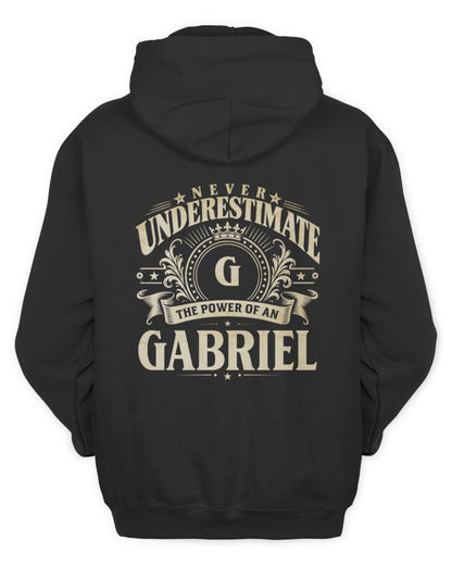 Never Underestimate Your Name Luxury Logo Shirt GABRIEL M1-63 / Unisex Hoodie / black