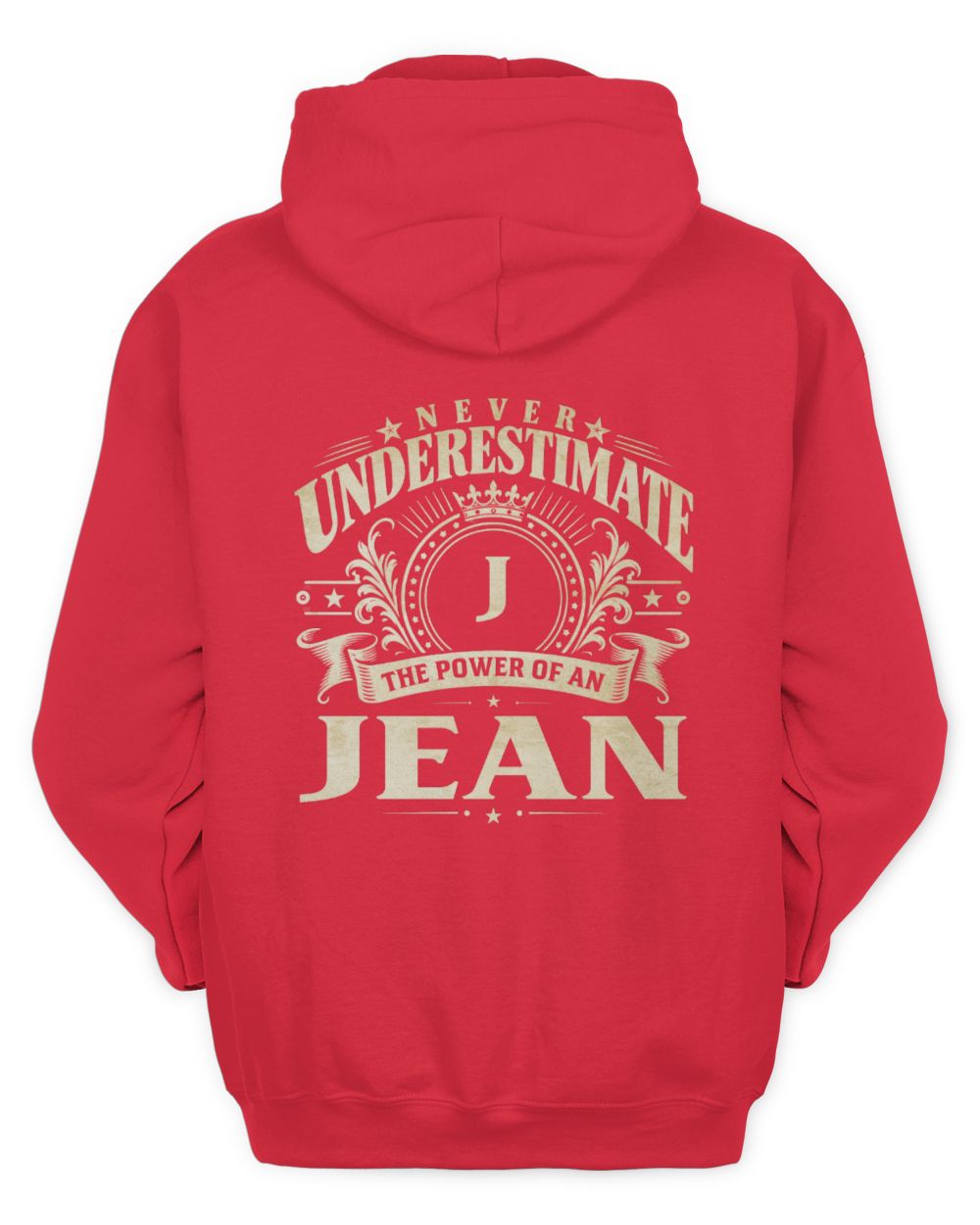 Never Underestimate Your Name Luxury Logo Shirt JEAN M1-63 / Unisex Hoodie / red