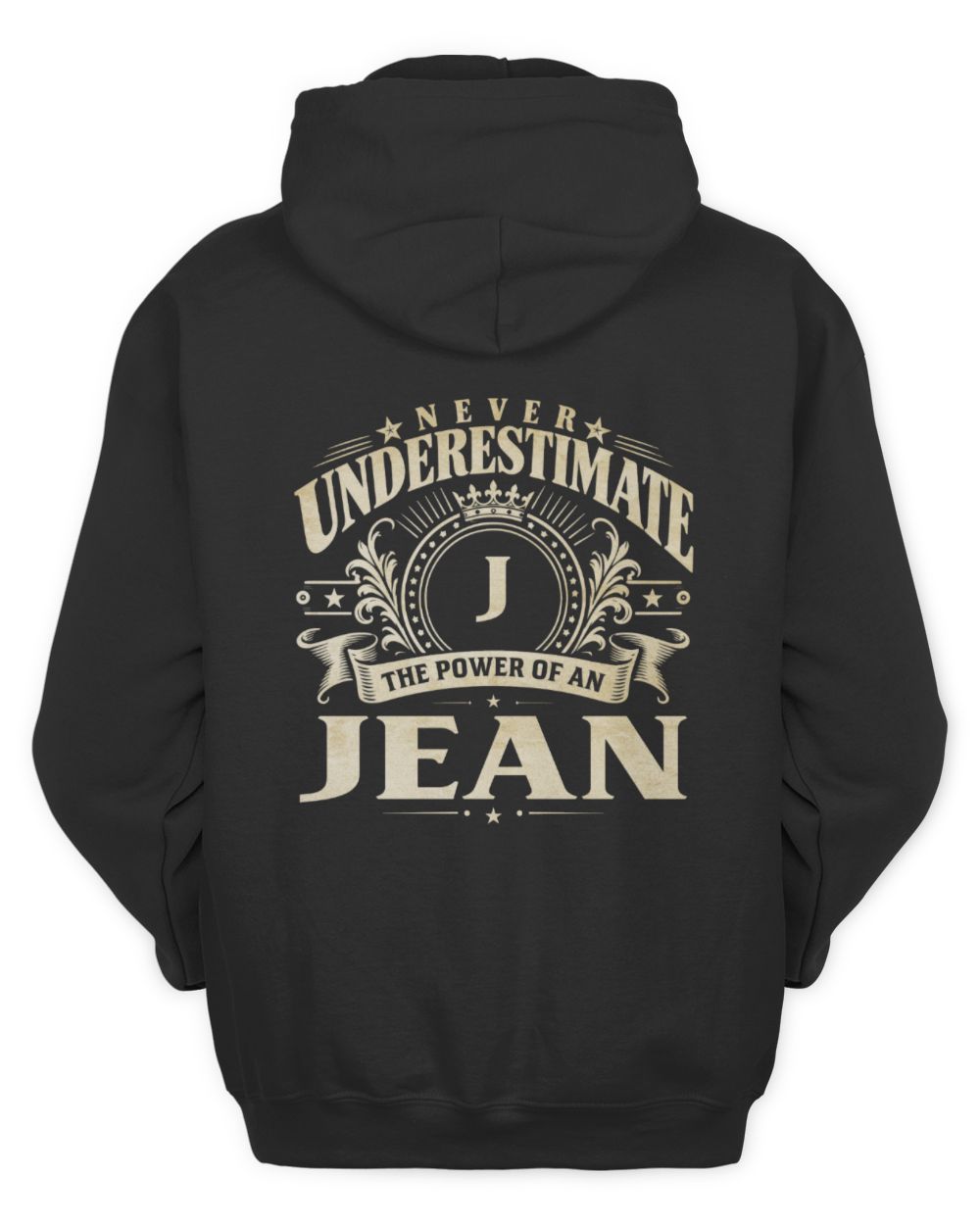 Never Underestimate Your Name Luxury Logo Shirt JEAN M1-63 / Unisex Hoodie / black