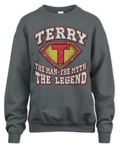 The Man The Myth The Legend Superman Graphic T-Shirt TERRY M1-74 / Unisex Sweatshirt / charcoal