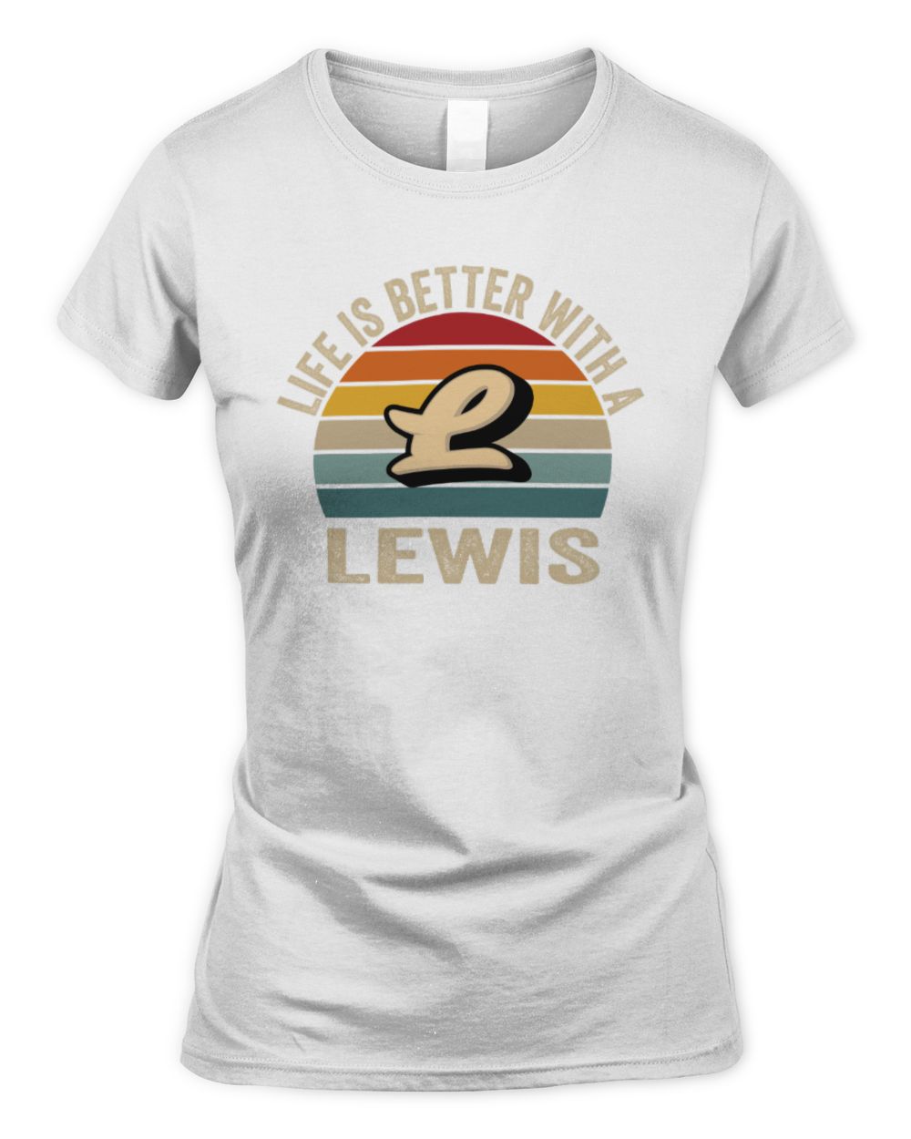 Life Is Better with Name Vintage Sun Shirt LEWIS M1-50 / Women's Standard T-Shirt / white