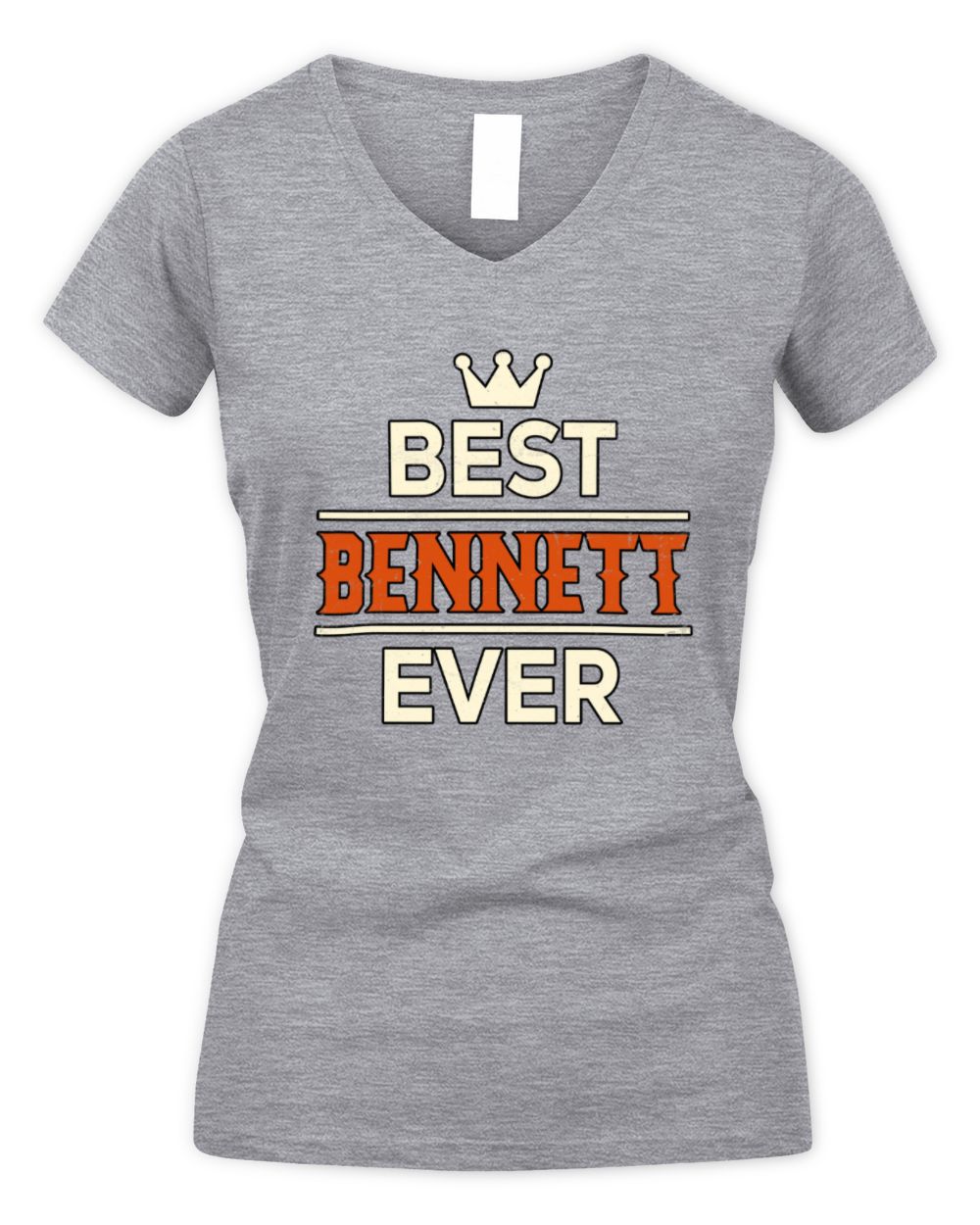 Best Your Name With Crown Shirt BENNETT M1-59 / Women's V-Neck T-Shirt / sport grey