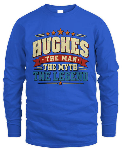 The Man The Myth The Legend Ribbon Vintage T-Shirt HUGHES M1-56 / Men's Long Sleeved T-Shirt / royal