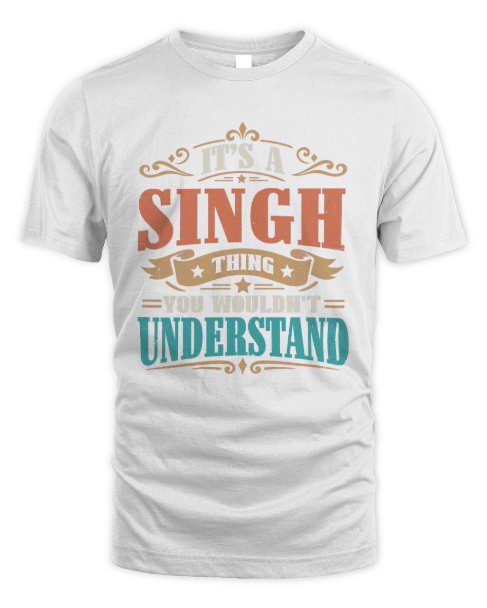 It’s a Name Thing Personalized Retro T-Shirt SINGH M1-47 / Unisex Standard T-Shirt / white