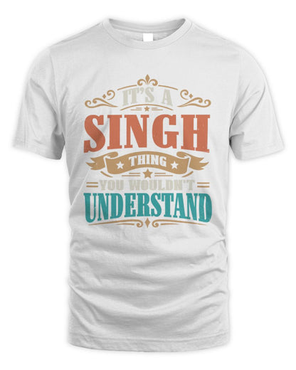 It’s a Name Thing Personalized Retro T-Shirt SINGH M1-47 / Unisex Standard T-Shirt / white