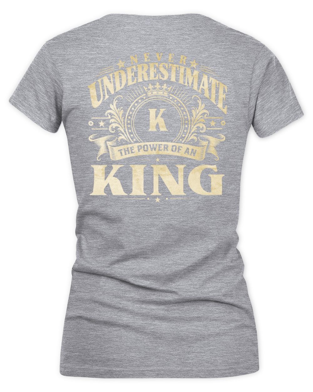 Never Underestimate Your Name Luxury Logo Shirt KING M1-63 / Women's V-Neck T-Shirt / sport grey