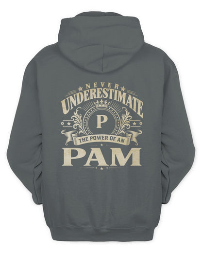 Never Underestimate Your Name Luxury Logo Shirt PAM M1-63 / Unisex Hoodie / charcoal