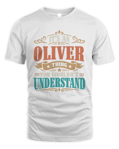 It’s a Name Thing Personalized Retro T-Shirt OLIVER M1-47 / Unisex Standard T-Shirt / white