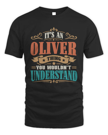 It’s a Name Thing Personalized Retro T-Shirt OLIVER M1-47 / Unisex Standard T-Shirt / black