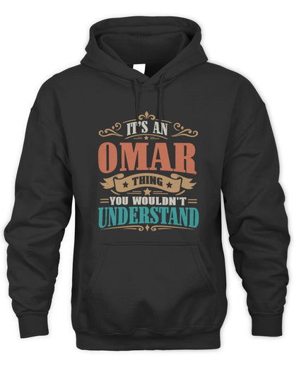 It’s a Name Thing Personalized Retro T-Shirt OMAR M1-47 / Unisex Hoodie / black