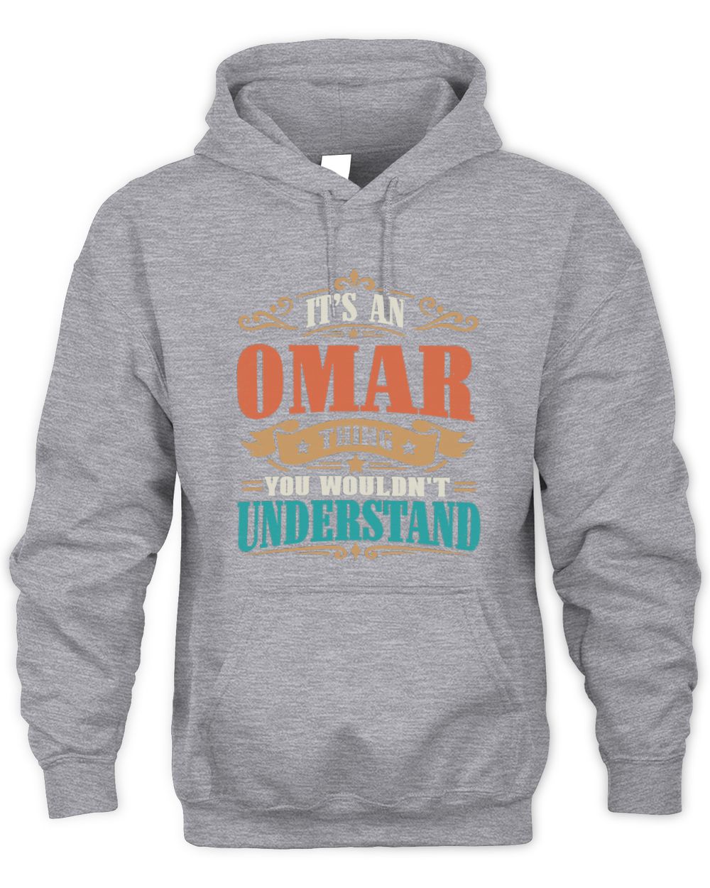 It’s a Name Thing Personalized Retro T-Shirt OMAR M1-47 / Unisex Hoodie / sport grey