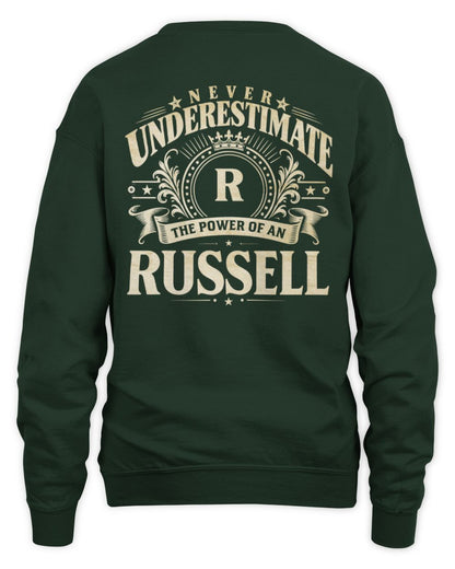 Never Underestimate Your Name Luxury Logo Shirt RUSSELL M1-63 / Unisex Sweatshirt / forest green