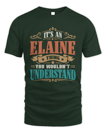 It’s a Name Thing Personalized Retro T-Shirt ELAINE M1-47 / Unisex Standard T-Shirt / forest green
