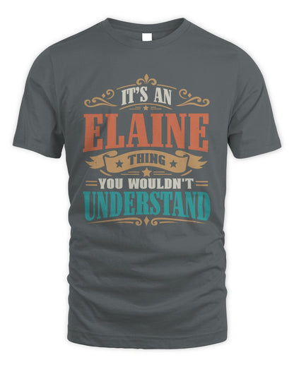It’s a Name Thing Personalized Retro T-Shirt ELAINE M1-47 / Unisex Standard T-Shirt / charcoal