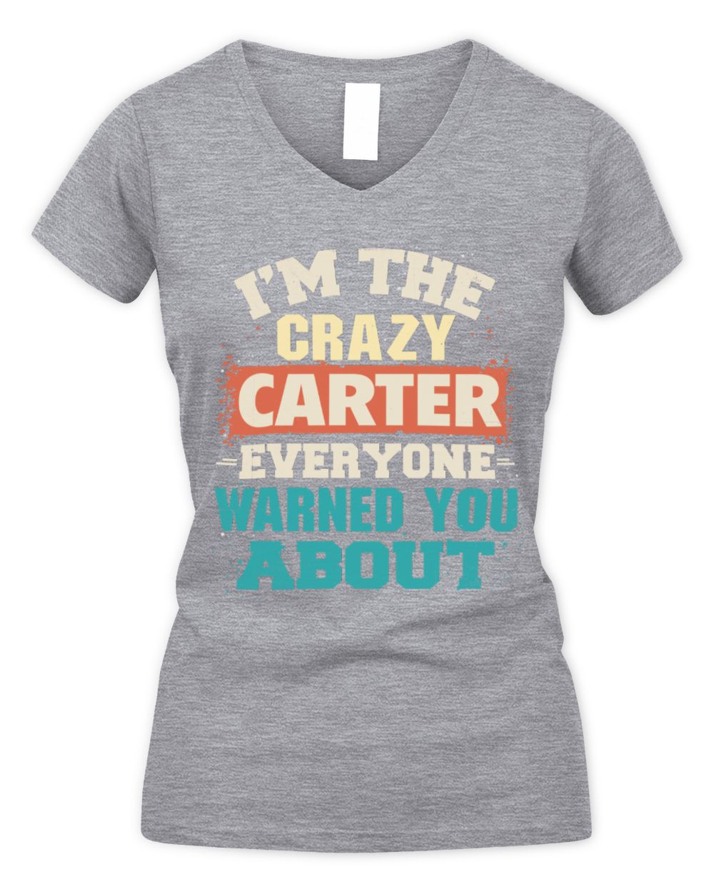 I'm the Crazy One Everyone Warned You About Retro Graphic T-Shirt CARTER M1-70 / Women's V-Neck T-Shirt / sport grey