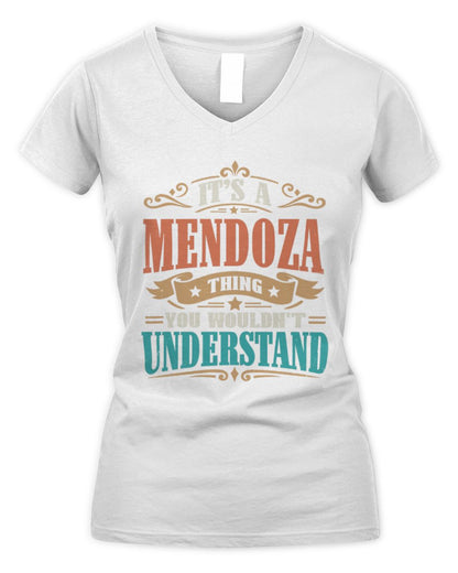It’s a Name Thing Personalized Retro T-Shirt MENDOZA M1-47 / Women's V-Neck T-Shirt / white