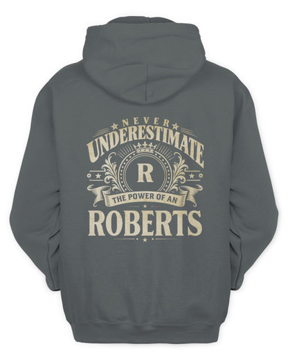 Never Underestimate Your Name Luxury Logo Shirt ROBERTS M1-63 / Unisex Hoodie / charcoal