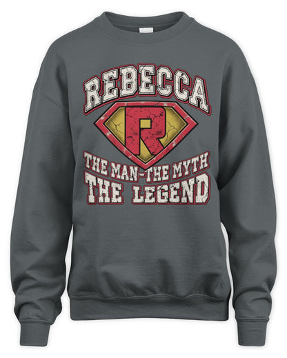 The Man The Myth The Legend Superman Graphic T-Shirt REBECCA M1-74 / Unisex Sweatshirt / charcoal