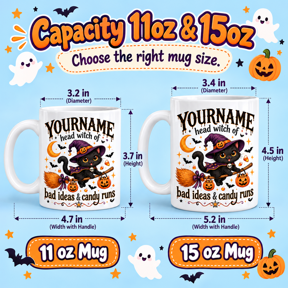 Your Name Head Witch Of Bad Ideas & Candy Runs - Personalized Mug
