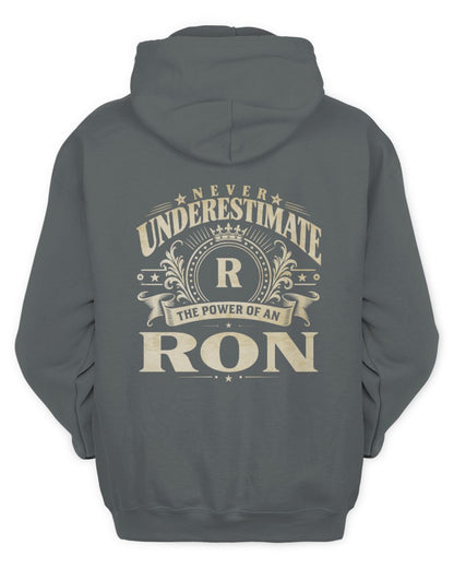 Never Underestimate Your Name Luxury Logo Shirt RON M1-63 / Unisex Hoodie / charcoal