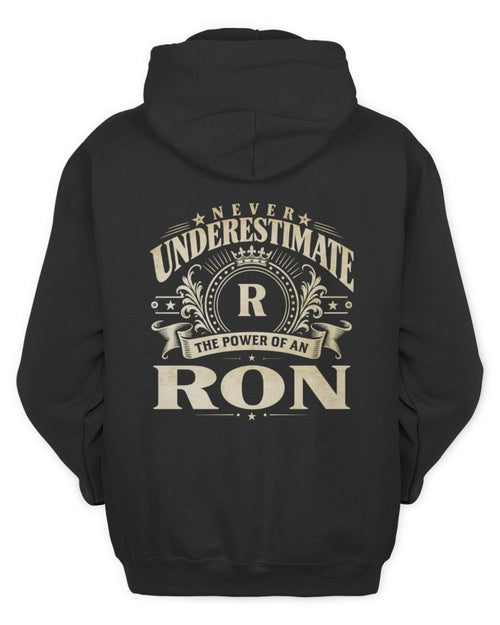 Never Underestimate Your Name Luxury Logo Shirt RON M1-63 / Unisex Hoodie / black