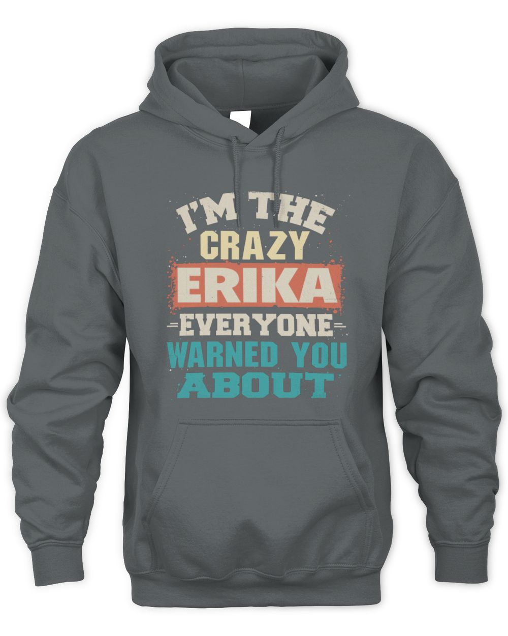 I'm the Crazy One Everyone Warned You About Retro Graphic T-Shirt ERIKA M1-70 / Unisex Hoodie / charcoal