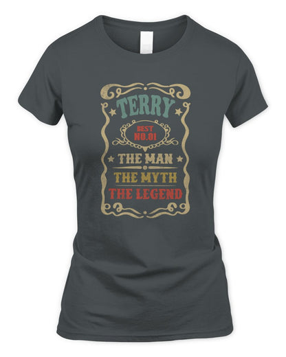 The Man The Myth The Legend Vintage Gold Wine Shirt TERRY M1-52 / Women's Standard T-Shirt / charcoal