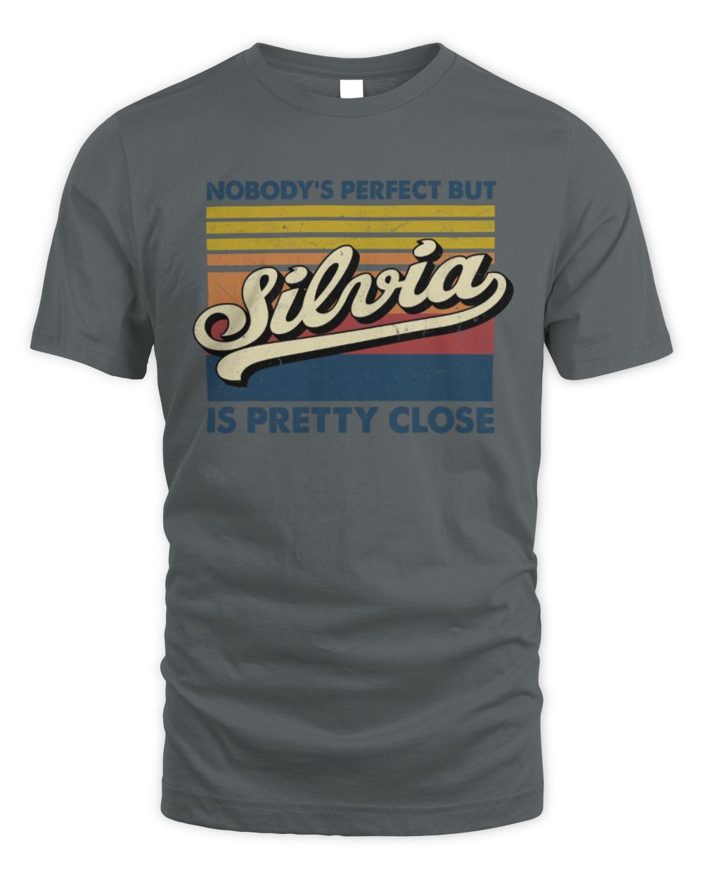 Nobody's Perfect But Your Name Is Pretty Close Retro Shirt SILVIA M1-65 / Unisex Standard T-Shirt / charcoal