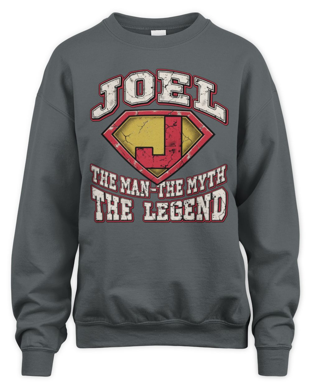 The Man The Myth The Legend Superman Graphic T-Shirt JOEL M1-74 / Unisex Sweatshirt / charcoal