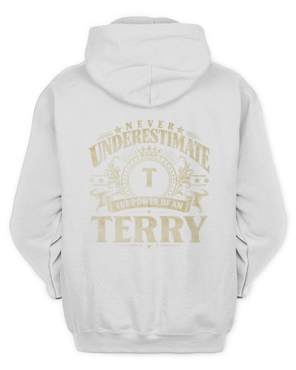 Never Underestimate Your Name Luxury Logo Shirt TERRY M1-63 / Unisex Hoodie / white