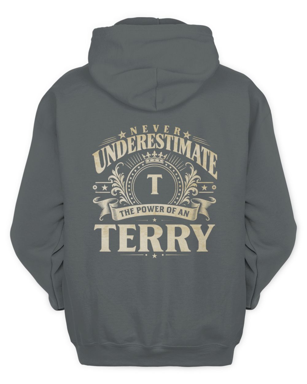 Never Underestimate Your Name Luxury Logo Shirt TERRY M1-63 / Unisex Hoodie / charcoal