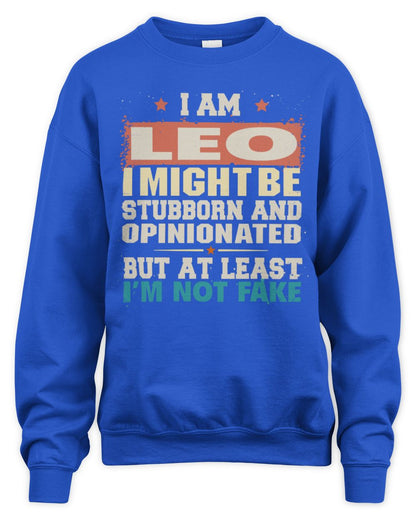 I Am Name I Might Be Stubborn and Opinionated Graphic T-Shirt LEO M1-72 / Unisex Sweatshirt / royal