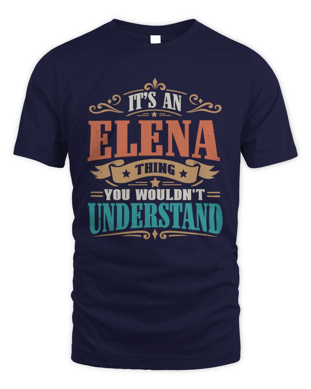 It’s a Name Thing Personalized Retro T-Shirt ELENA M1-47 / Unisex Standard T-Shirt / navy