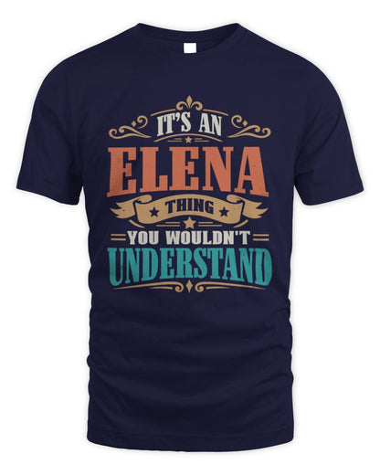 It’s a Name Thing Personalized Retro T-Shirt ELENA M1-47 / Unisex Standard T-Shirt / navy