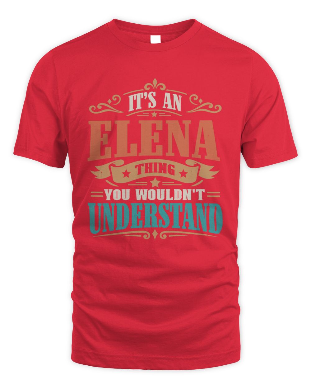 It’s a Name Thing Personalized Retro T-Shirt ELENA M1-47 / Unisex Standard T-Shirt / red