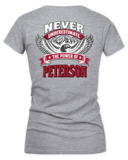 Never Underestimate Your Name Eagle Mountain Shirt PETERSON M1-61 / Women's V-Neck T-Shirt / sport grey