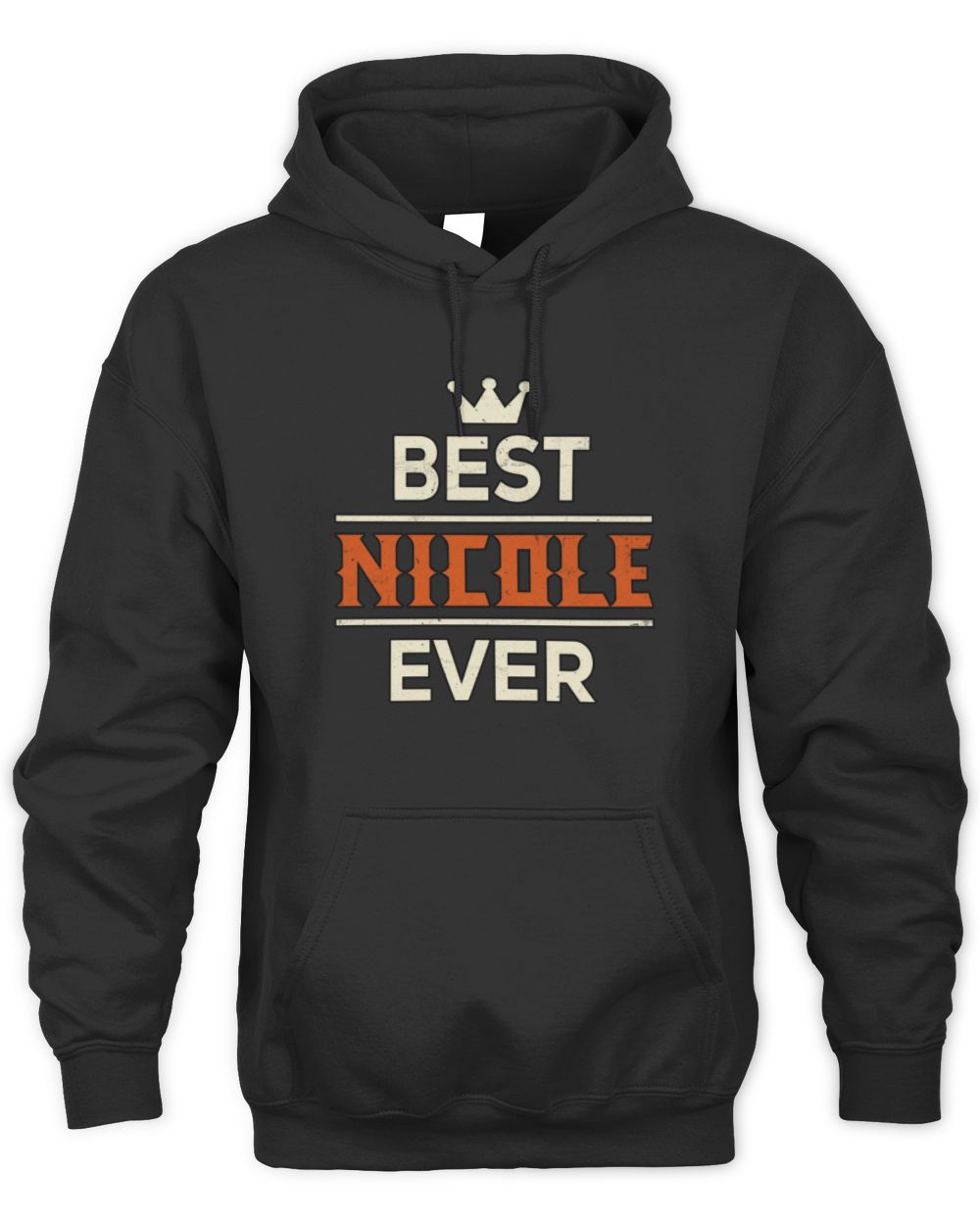 Best Your Name With Crown Shirt NICOLE M1-59 / Unisex Hoodie / black
