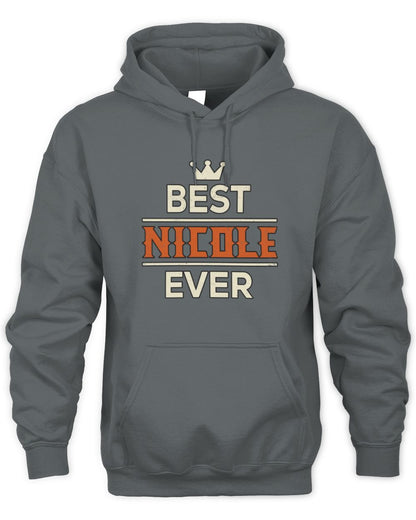 Best Your Name With Crown Shirt NICOLE M1-59 / Unisex Hoodie / charcoal
